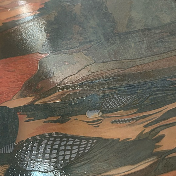 1 Pair Vtg Glassmasters The Loon Stained Glass Light Catcher Wall Hanging Copper - Picture 10 of 16